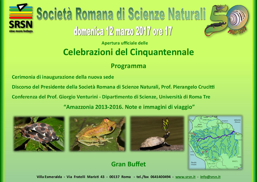 cinquantennale SRSN e conferenza  Amazzonia 2013-2016